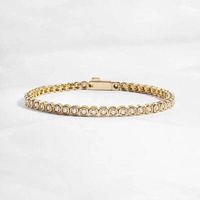 3mm Zirconia Tennisarmband 925 Zilver 14K Goud Verguld Unisex Sieraden