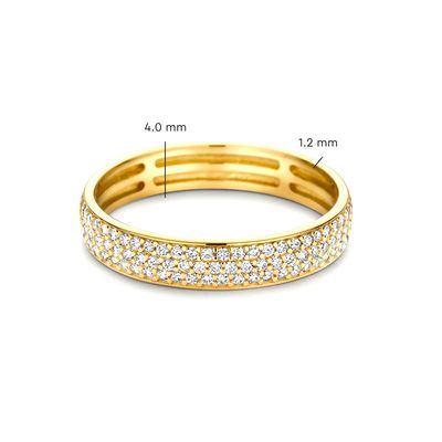 925 Sterling Zilver 18K Goud Vergulde CZ Half Eternity Ring voor Dames
