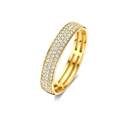 925 Sterling Zilver 18K Goud Vergulde CZ Half Eternity Ring voor Dames