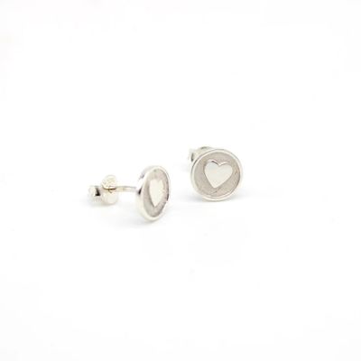 925 Sterling Zilveren 8mm Hartvormige Oorknopjes met Roze Emaille