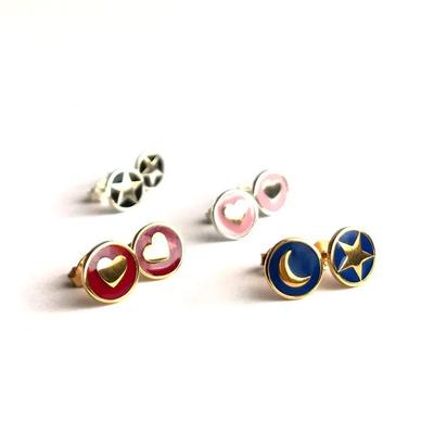 925 Sterling Zilveren 8mm Hartvormige Oorknopjes met Roze Emaille