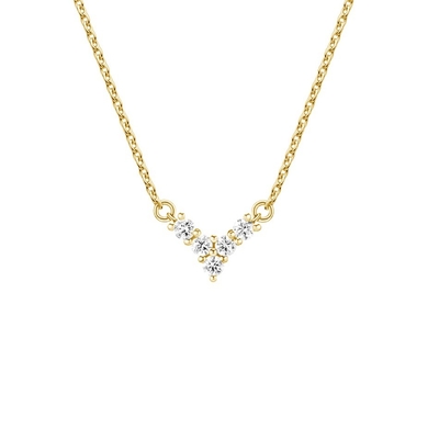 18K goud geplatte V-vormige sieraden voor vrouwen 925 Sterling zilveren ketting