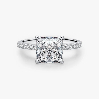 Elegante handgemaakte witte ijsknipsel vierkante 925 sterling zilveren trouwringen
