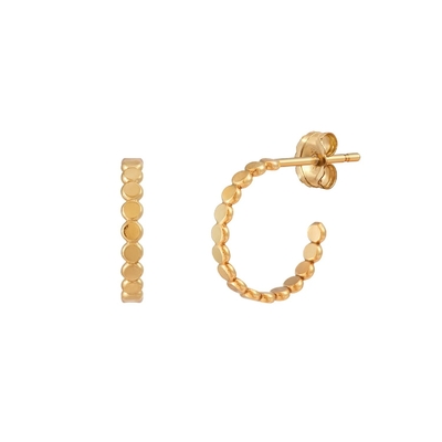 Modieus 18K vergulde platte schijf 925 Sterling zilveren hoop oorbellen voor meisjes