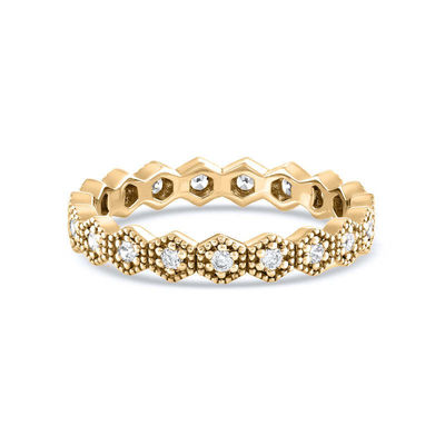 Trendy Eternity Geometrische vorm Kubische Zirconia Stackable Ring Band voor vrouwen