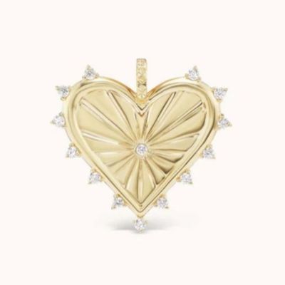 18K goud wit CZ Spiked Love Heart Charm ketting 925 Sterling zilveren hangers