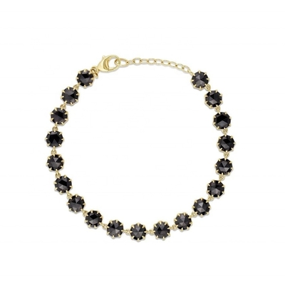Thorn CZ Diamant Tennis Armband Rhodium Plated Zwarte Edelsteen Armband