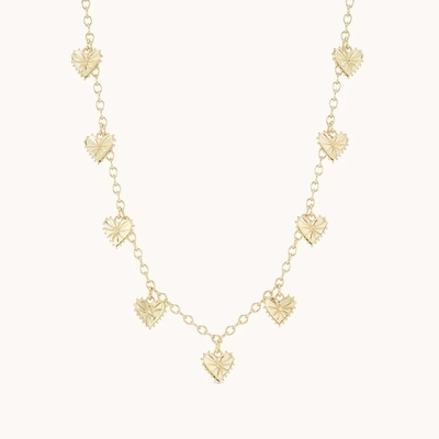 Modieus 14K verguld mode multi hartvormig charme vrouwen messing halsketting