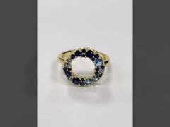 Blauwe CZ Eternity Band Ring