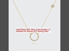 Goud geplatte S925 Zilveren cirkel hanger CZ ketting voor vrouwen 925 Sterling zilver