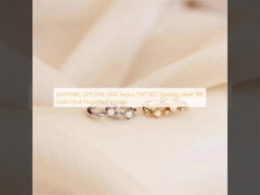 VERZENDING UPS DHL EMS Fedex TNT 925 Sterling Zilver 18K Goud Opaal Huggies Oorbellen