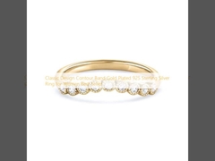 Klassiek Design Contour Band Verguld 925 Sterling Zilveren Ring voor Dames Best Verkocht
