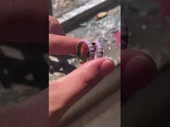 925 Sterling Zilver Emaille Meisjesring met Handgemaakte 18K Vergulde Eeuwigheidsband